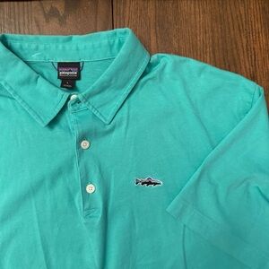 Patagonia Men's Teal Polo Shirt. Size Large.